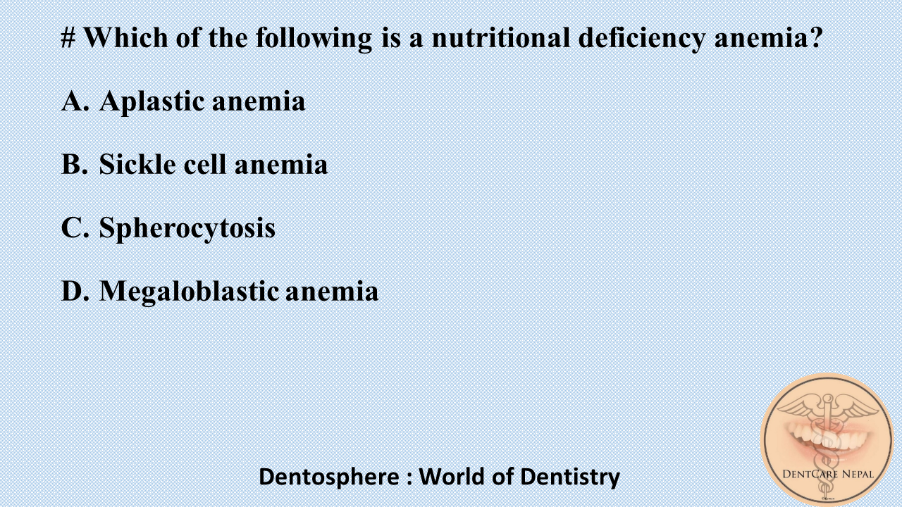 Dentosphere World of Dentistry Nutritional deficiency anemia