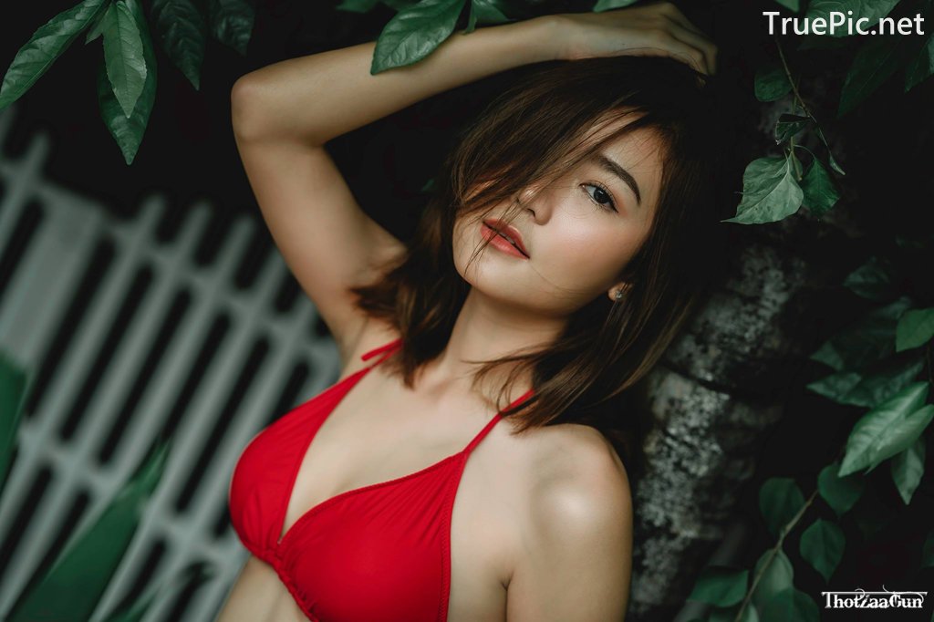 Image Thailand Model - Pattaravadee Boonmeesup - Red Bikini Top and Jean - TruePic.net - Picture-17