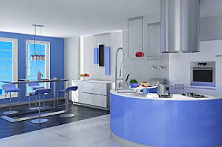 blue kitchen cabinets design idea