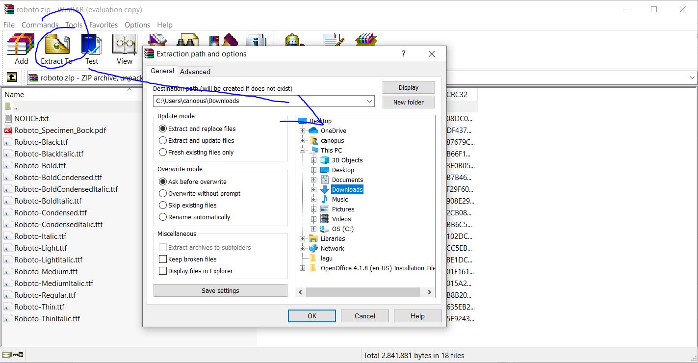 How to install multiple fonts at once on a windows os computer