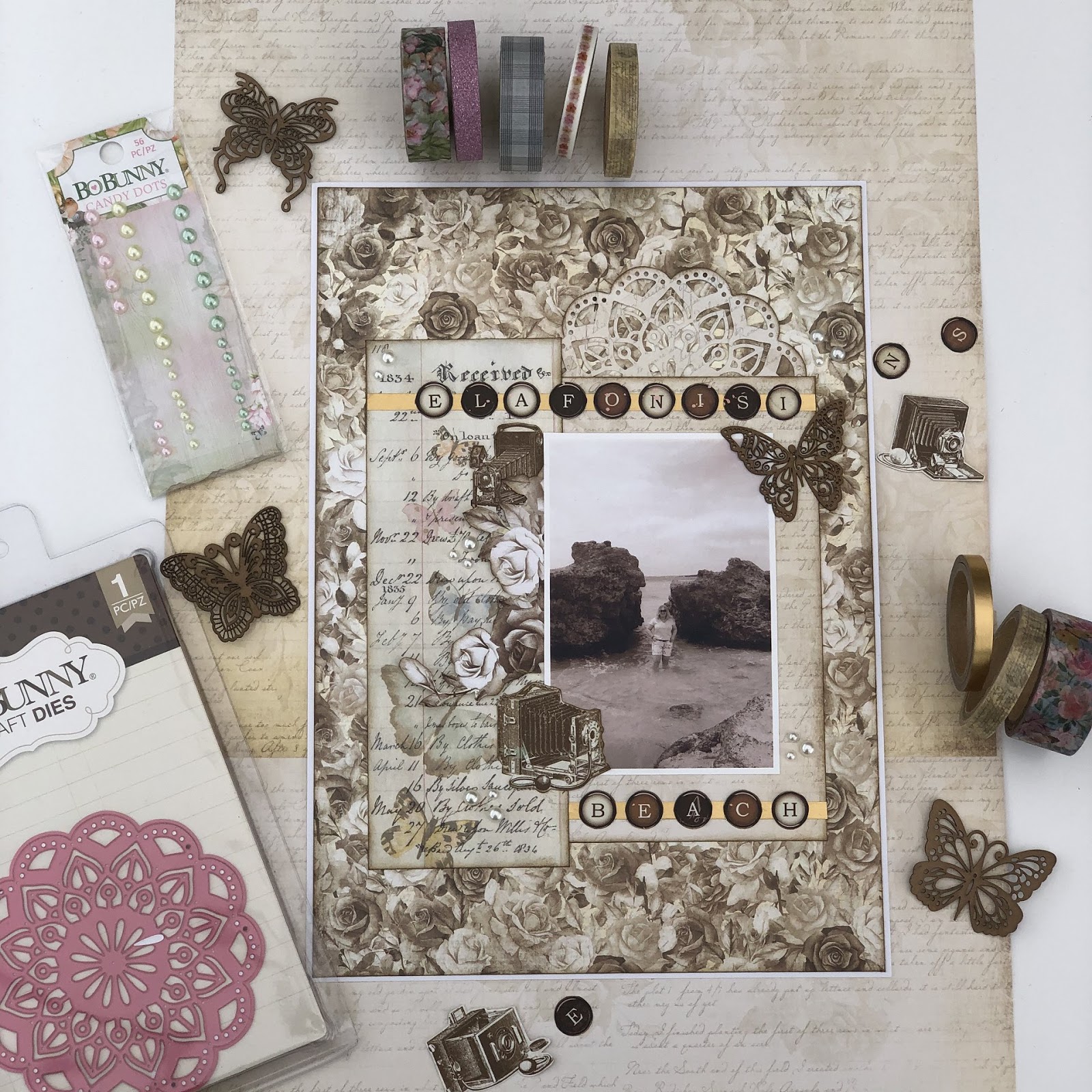 The BoBunny Blog: Vintage Inspired Scrapbook Layout