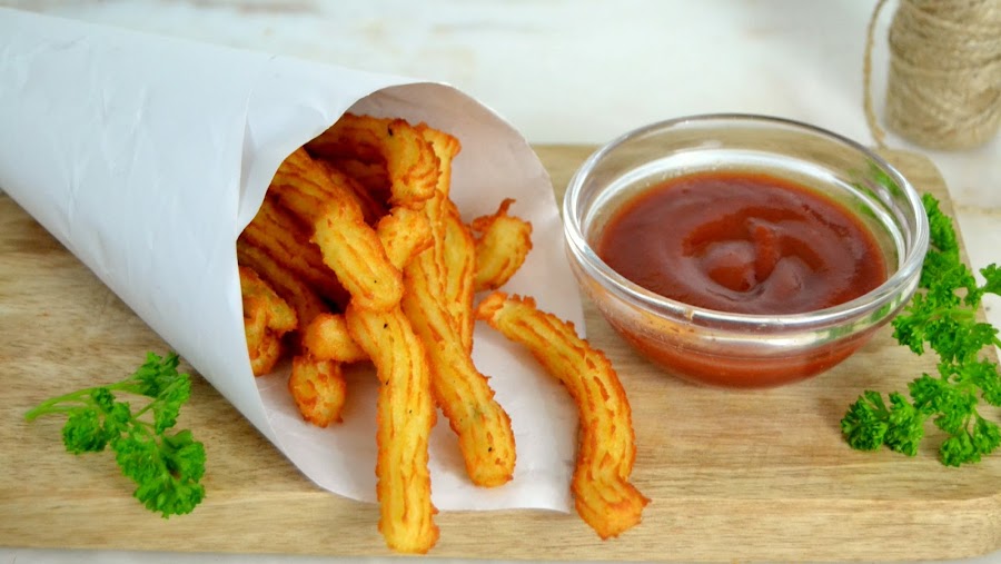 Churros de patata. Aperitivo trampantojo