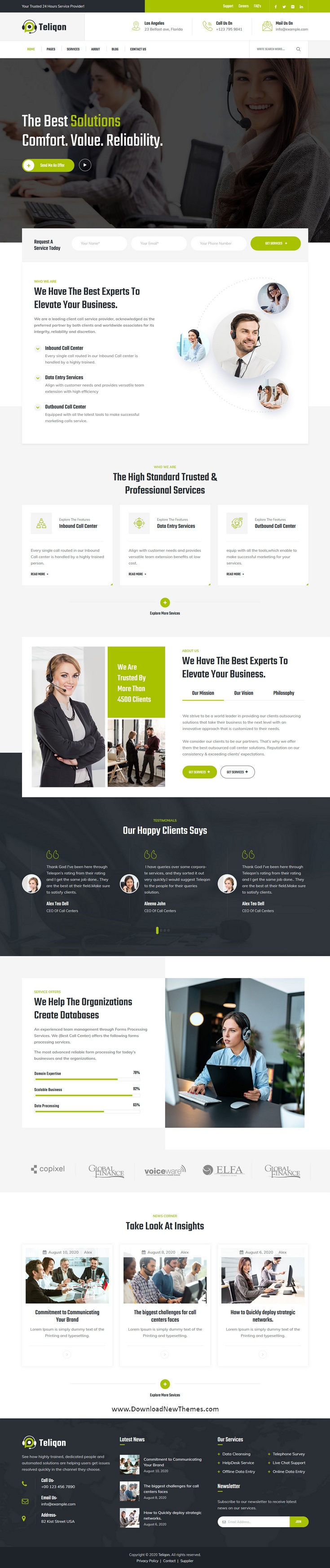 Teliqon - Call Center & Telemarketing WordPress Theme - Download New Themes