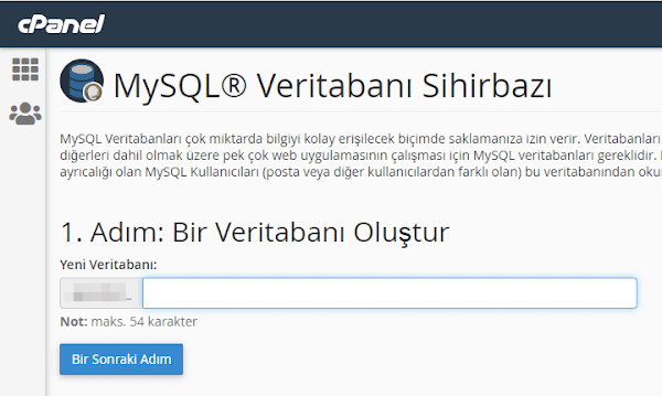 veri tabanı sihirbazı