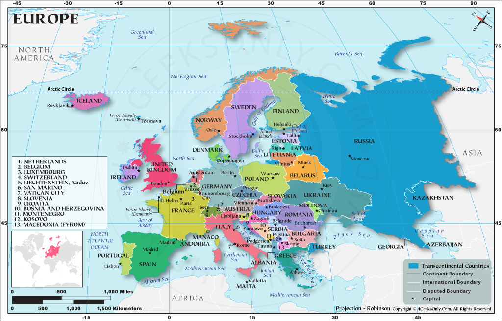 Europe Map With Labels Europe Map With Labels