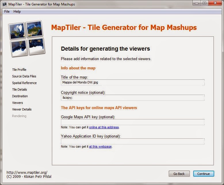 Map keys. MAPTILER. Optional Note. Optional.