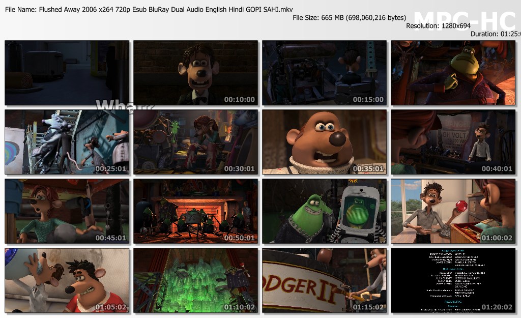 Download Flushed Away 2006 x264 720p Esub BluRay Dual Audio English