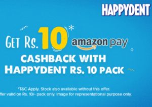 Free ₹10 Amazon Gift Card With Each Happydent ₹10 Pack