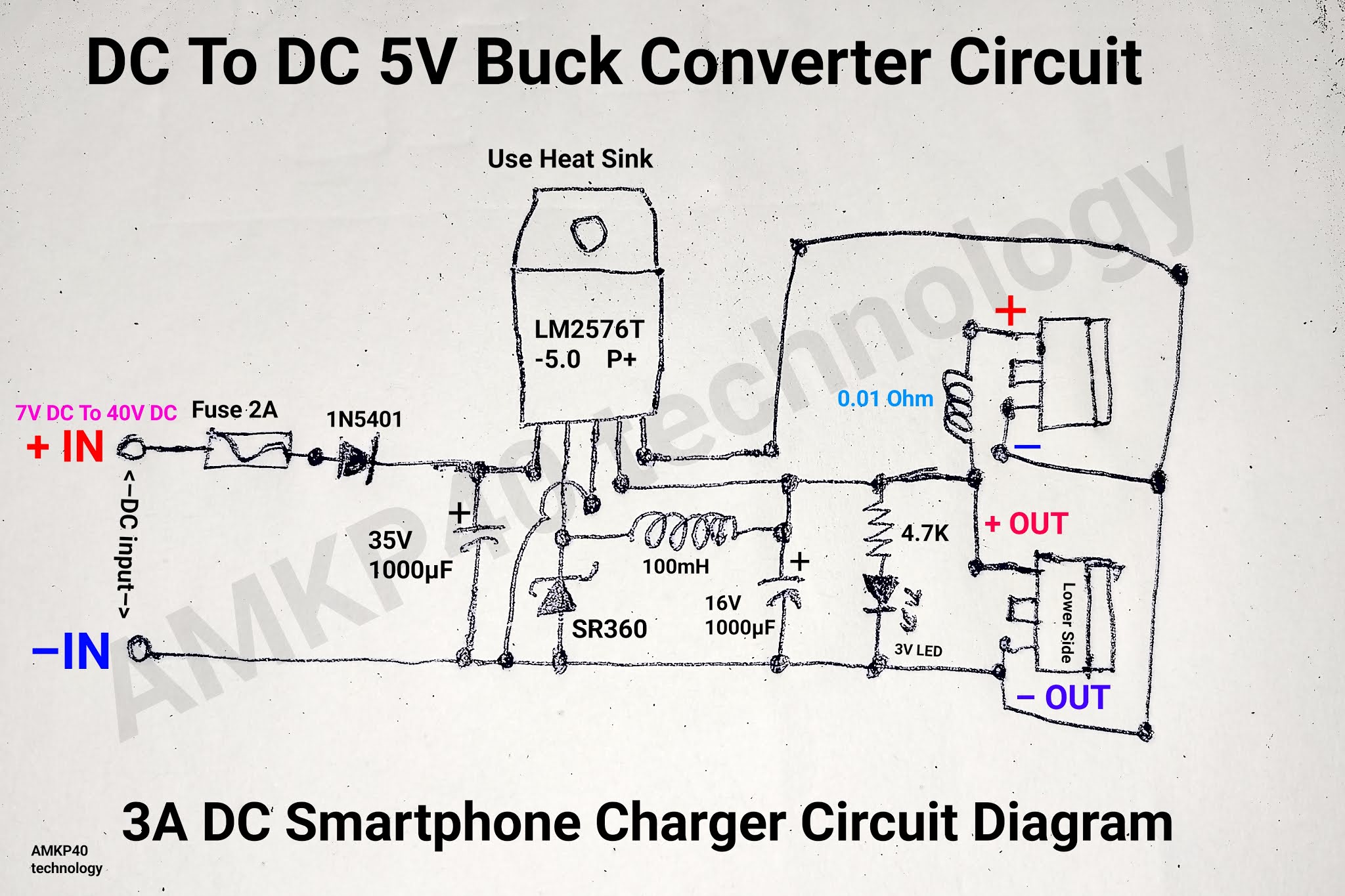 DC To DC 5V 3A Buck Converter Circuit Diagram, or 3A DC Smartphone