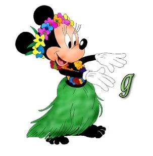 Abecedario de Minnie Hawaiiana. Hawaiian Minnie ABC.