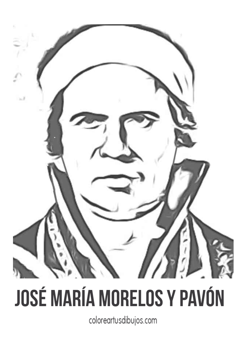 colorear tus dibujos: José María Morelos colorear México