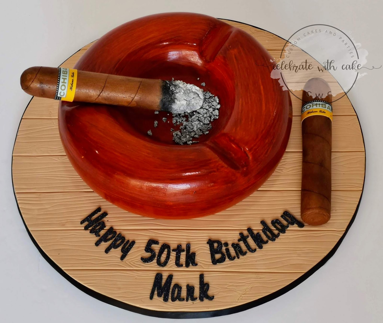 Celebrate with Cake! Cohiba Cigar on Ash Tray Cake