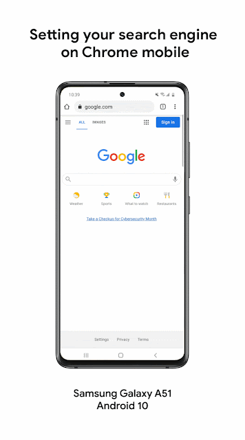 Imagen de cómo cambiar el motor de búsqueda en Chrome en mobile.