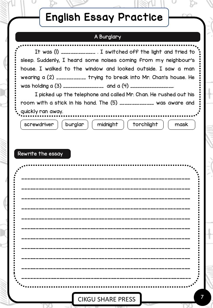 Writing a thesis worksheet image