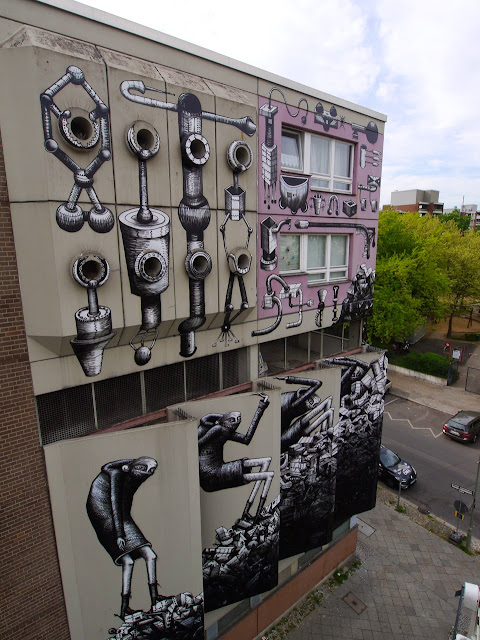 Phlegm is currently in Berlin, Germany where he was invited by the good lads from Urban Nation to paint for their One Wall Project.