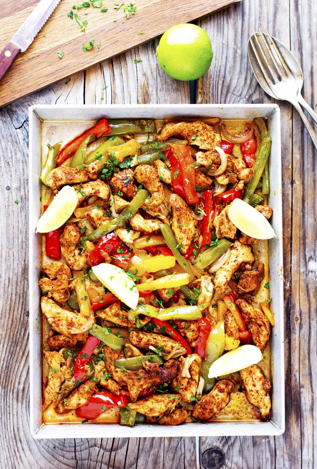 The Iron You Sheet Pan Spicy Chicken Fajitas
