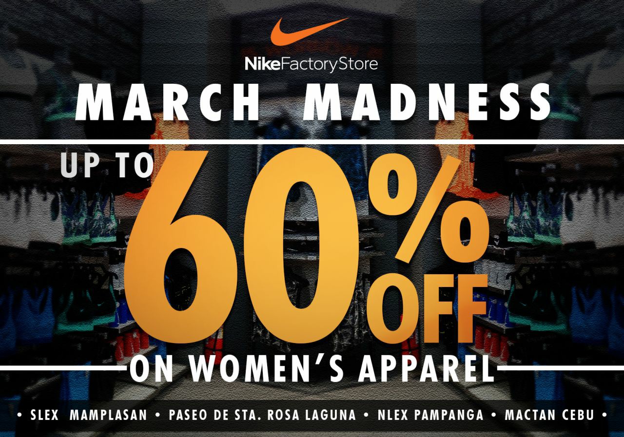 Manila Shopper: Nike Factory Outlet Stores Women&#39;s Apparel Sale: March 2017