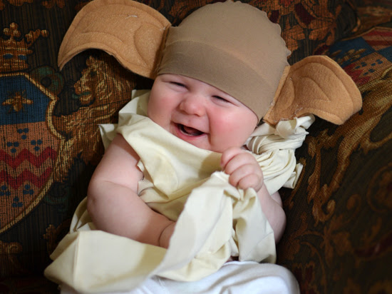 DIY Dobby the House Elf baby costume, a Harry Potter Costume