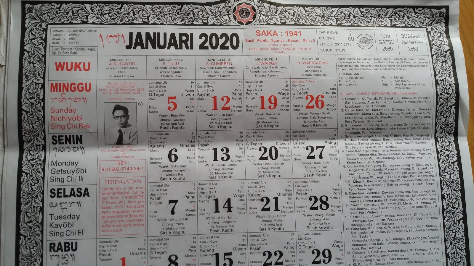 Kalender Bali 2020 - Rare Angon