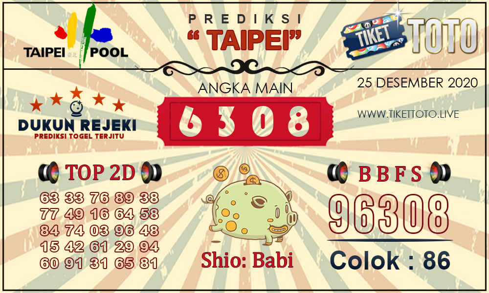 Prediksi Togel TAIPEI TIKETTOTO 25 DESEMBER 2020