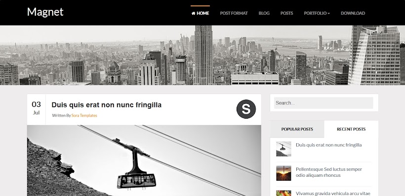 Magnet Free Blogger Template