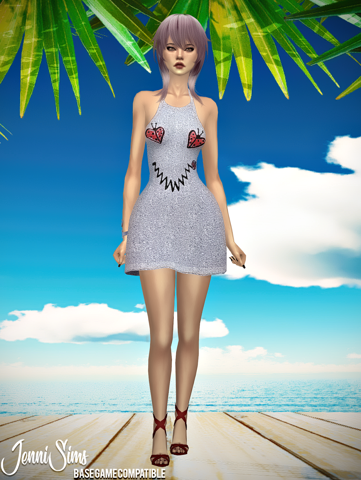 Downloads sims 4:Base Game compatible Dress On Vacation | JenniSims