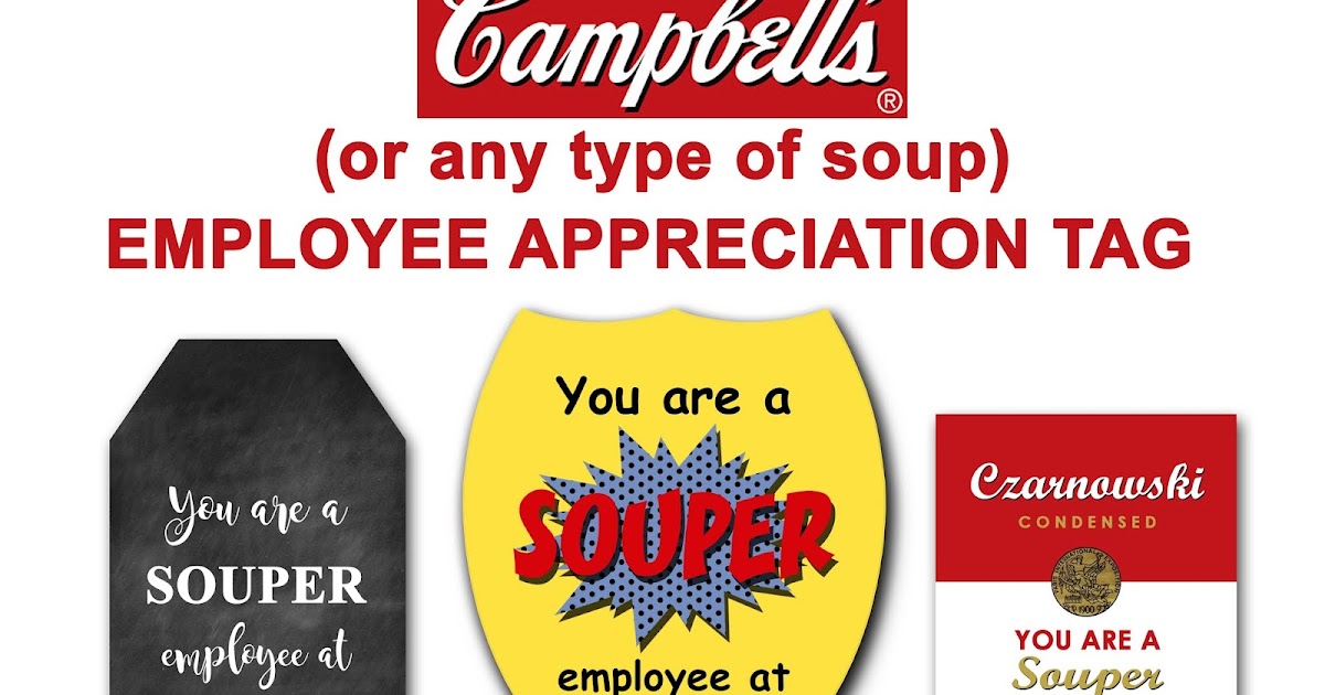 Paper Perfection Campbell Soup (or Any Soup) Employee Appreciation Tag