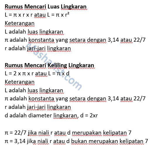 55 Contoh Soal Lingkaran Kelas VI/6 SD serta Jawabannya. Lengkap