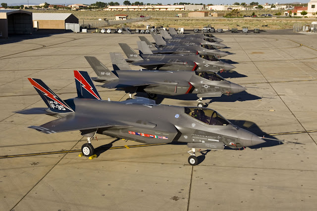 Lockheed Martin F-35 of USAF Lined Up