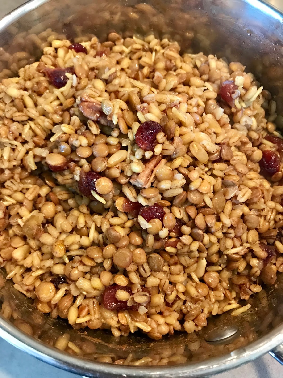Once upon a cook: Barley Lentil Rice with Cranberry and Pine Nut
