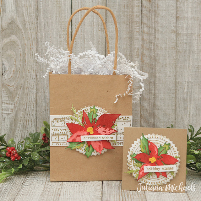 Festive Bouquet Gift Bags and Tags by Juliana Michaels featuring Tim Holtz Sizzix Festive Bouquet Thinlits