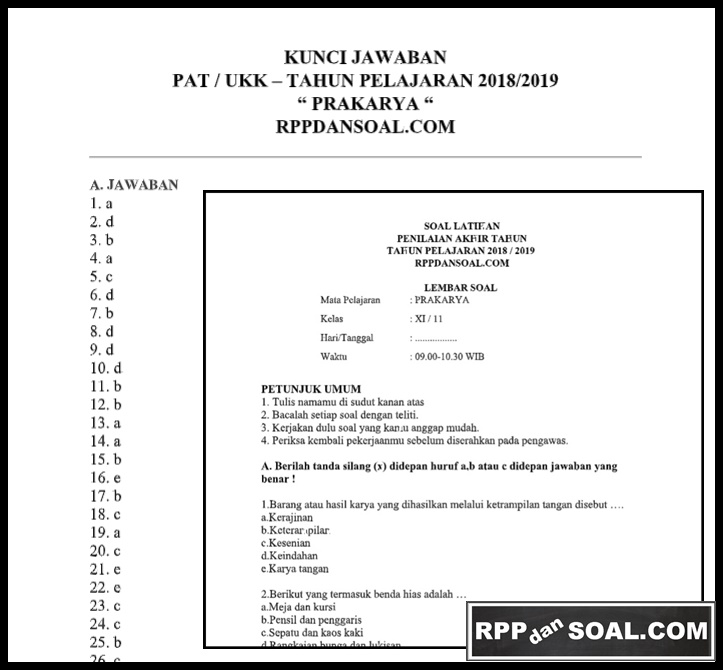 Kunci Jawaban Lks Prakarya Kelas 7 Kurikulum 2013 Semester 1