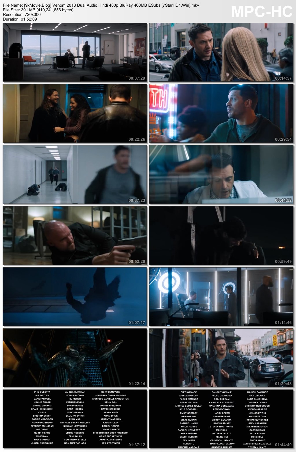 Venom 2018 Dual Audio Hindi 480p BluRay x264 400MB ESubs