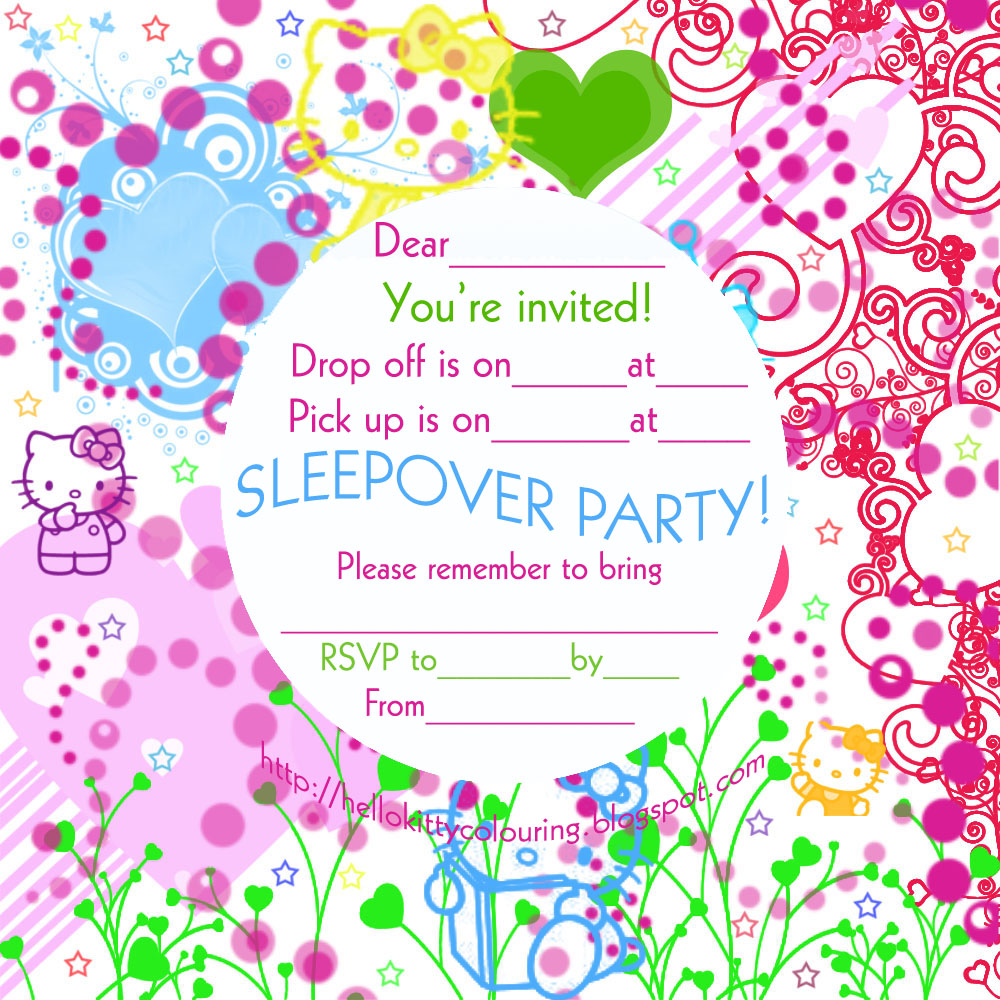 INVITATIONS FOR SLEEPOVER PARTY