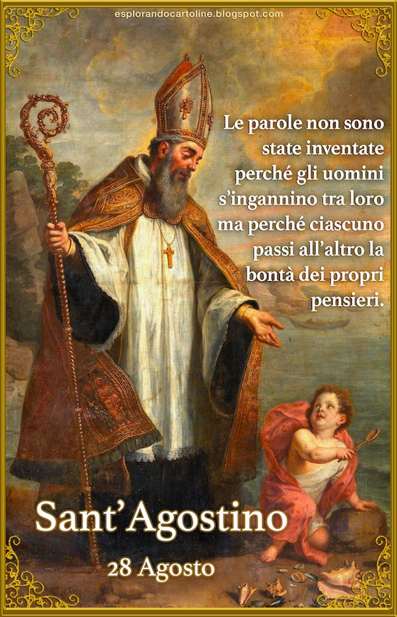 Preghiera Di S. Agostino Sulla Morte Cartoline per tutti i gusti: Cartolina Religiosa Oggi si Celebra SANT