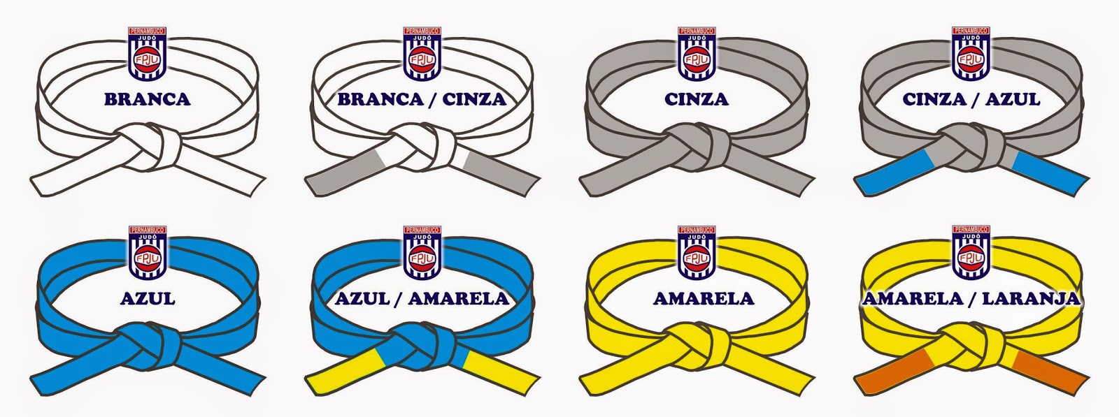 Cores Das Faixas De Karate Em Ordem - EDUCA