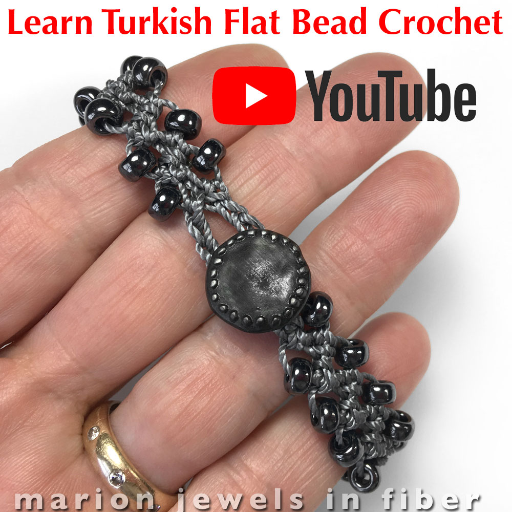 Crochet Bracelet with Beads ~ For Beginners - YouTube