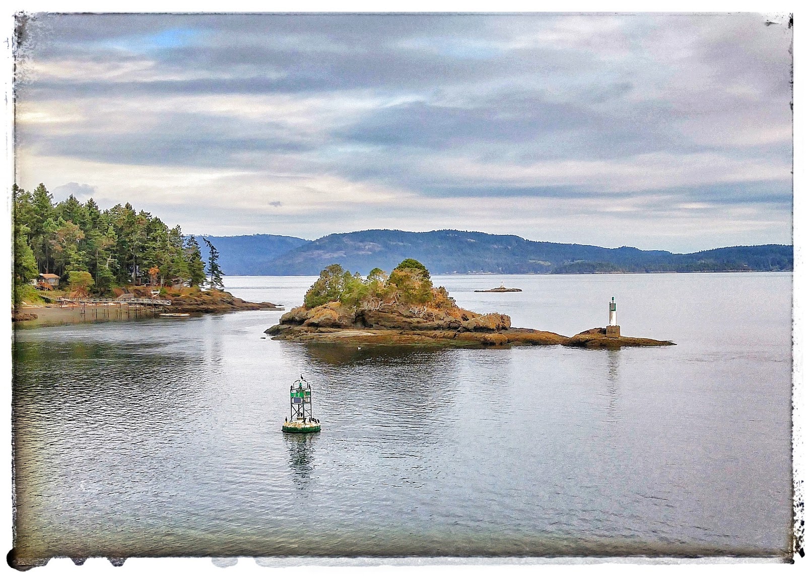 A Postcard from Vancouver Island Swartz Bay Ferry passing Piers Island