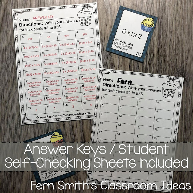 You will love how easy it is to prepare these 3rd Grade Go Math 4.6 Associative Property of Multiplication Task Cards for your class. My students LOVED Task Cards and your students will too! You can dedicate one of your math centers, math workstations, as a task card center. By changing out the skill each week, your students already know the directions for using the task cards. Your students will enjoy the freedom of task cards while learning and reviewing important skills at the same time! Students can answer these Associative Property of Multiplication Task Cards in your classroom math journals or on the included recording sheets. These 3rd Grade Go Math 4.6 Associative Property of Multiplication Task Cards are perfect for assessment grades for 3rd Grade Go Math Chapter 4!