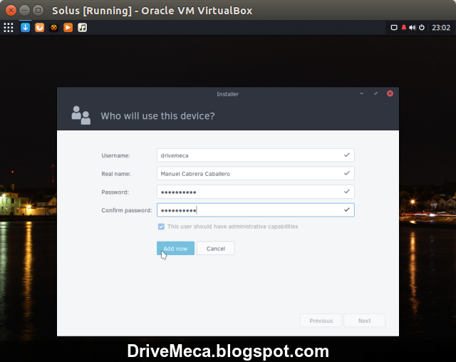 DriveMeca instalando Solus paso a paso