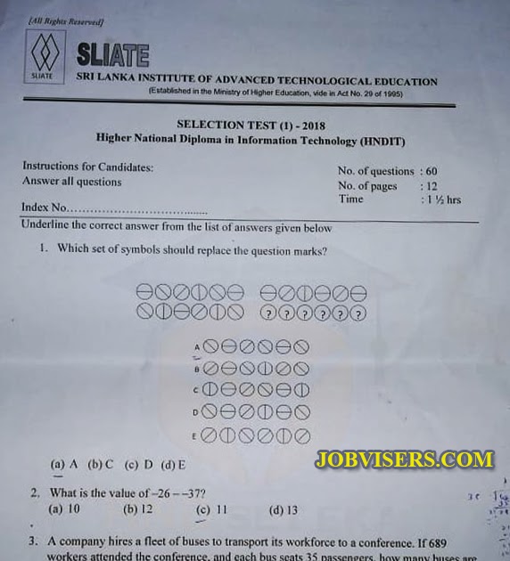 hndit-selection-test-paper-2018
