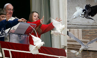 pope and doves