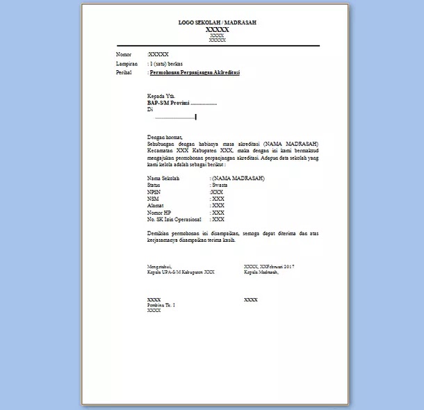 37+ Contoh surat akreditasi sma terbaru yang baik dan benar