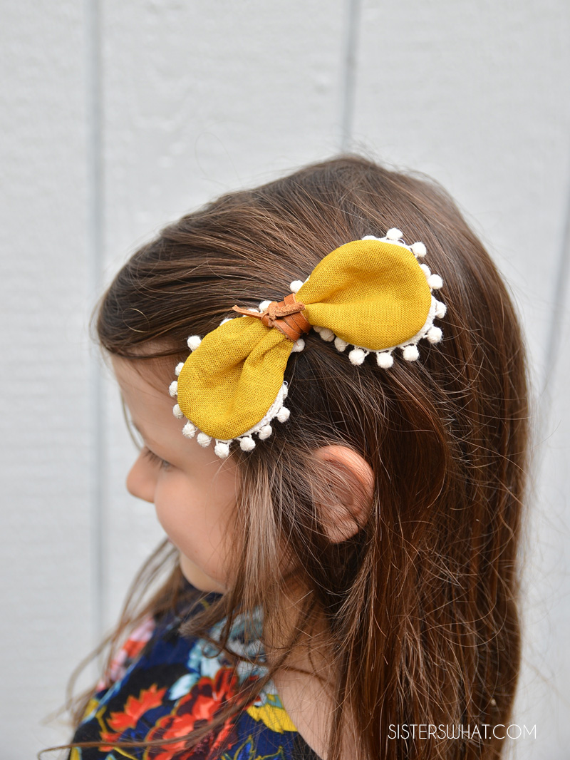 classic linen girls hairbows