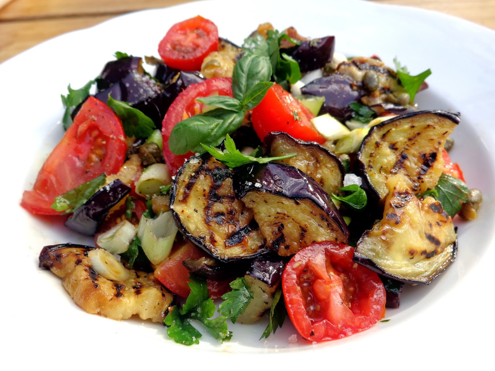 Wat ik gegeten heb Gegrilde Aubergine en Tomatensalade