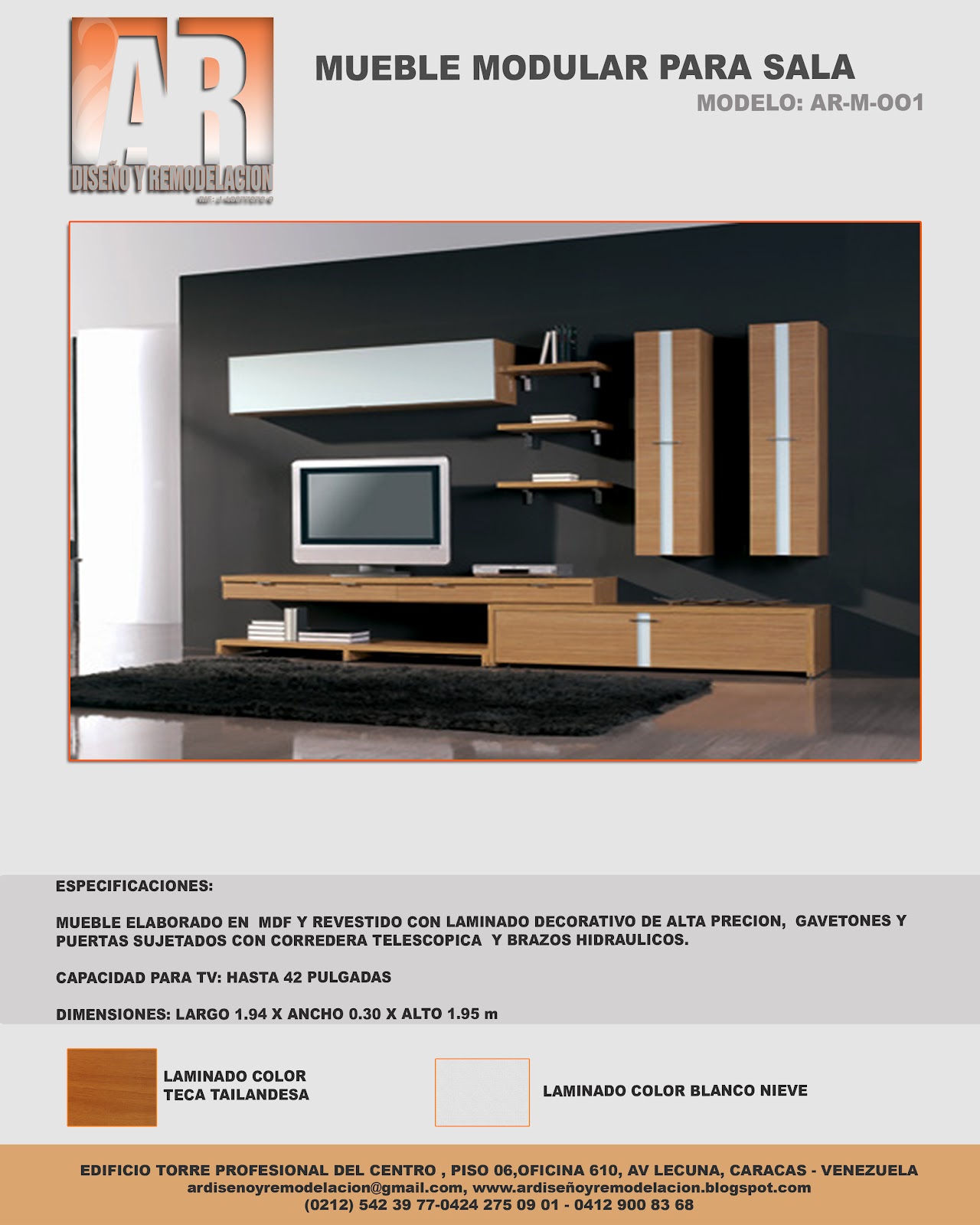 AR DISEÑO Y REMODELACIÓN: MUEBLES MODULARES PARA SALA