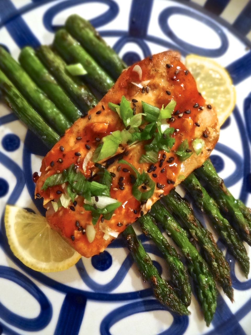 Scrumpdillyicious Mahi Mahi Teriyaki with Grilled Asparagus