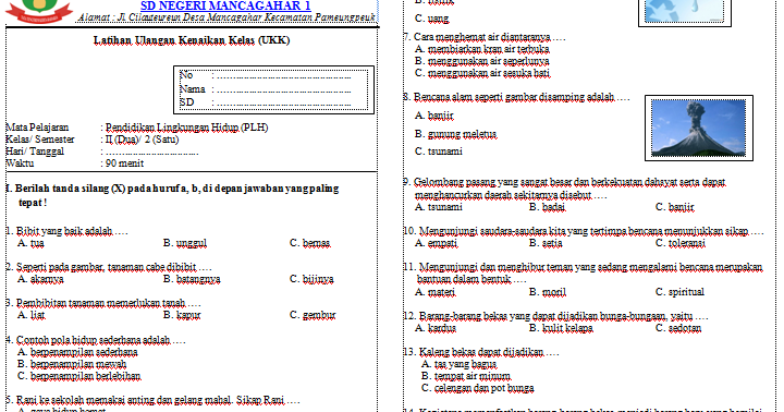 Soal Ukk Plh Kelas 1 Semester 2 Rambu Soal