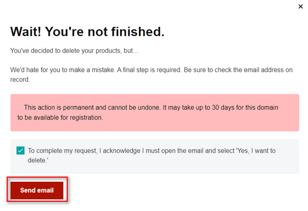 Yes I want to delete Yes I want to delete