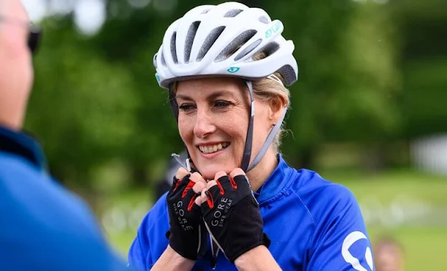 As Patron of The Vision Foundation, The Countess of Wessex joined visually impaired and sighted cyclists for a tandem bike ride